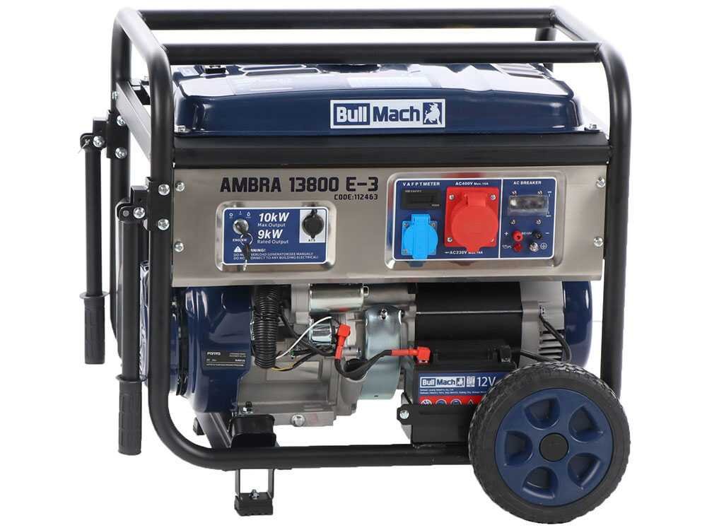 bullmach ambra 13800 e 3 groupe électrogène sur chariot à essence avec avr 10 kw 9 kw triphasée - Machines territoires bullmach ambra 13800 e 3 groupe électrogène sur chariot à essence avec avr 10 kw 9 kw triphasée