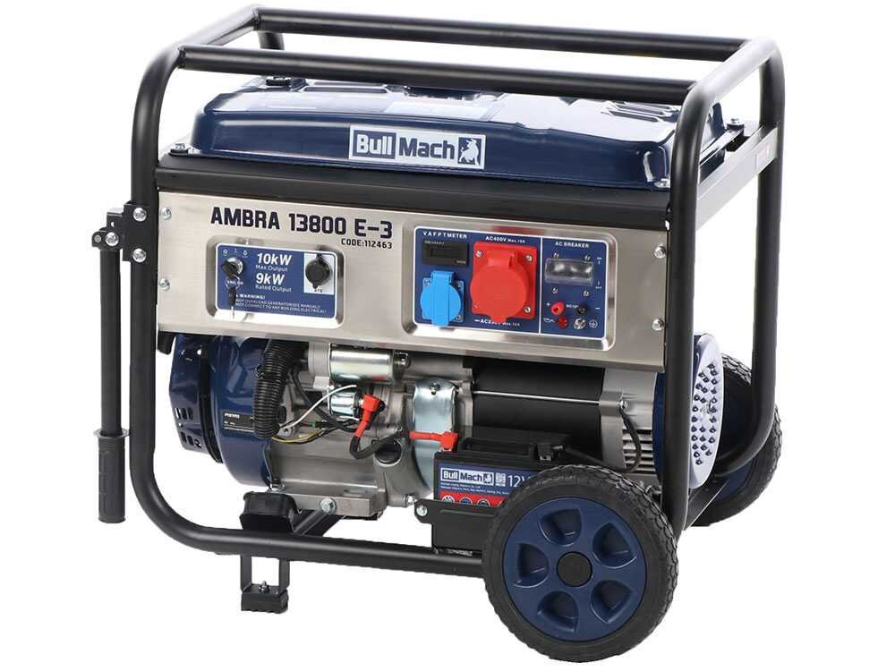 bullmach ambra 13800 e 3 groupe électrogène sur chariot à essence avec avr 10 kw 9 kw triphasée - Machines territoires bullmach ambra 13800 e 3 groupe électrogène sur chariot à essence avec avr 10 kw 9 kw triphasée