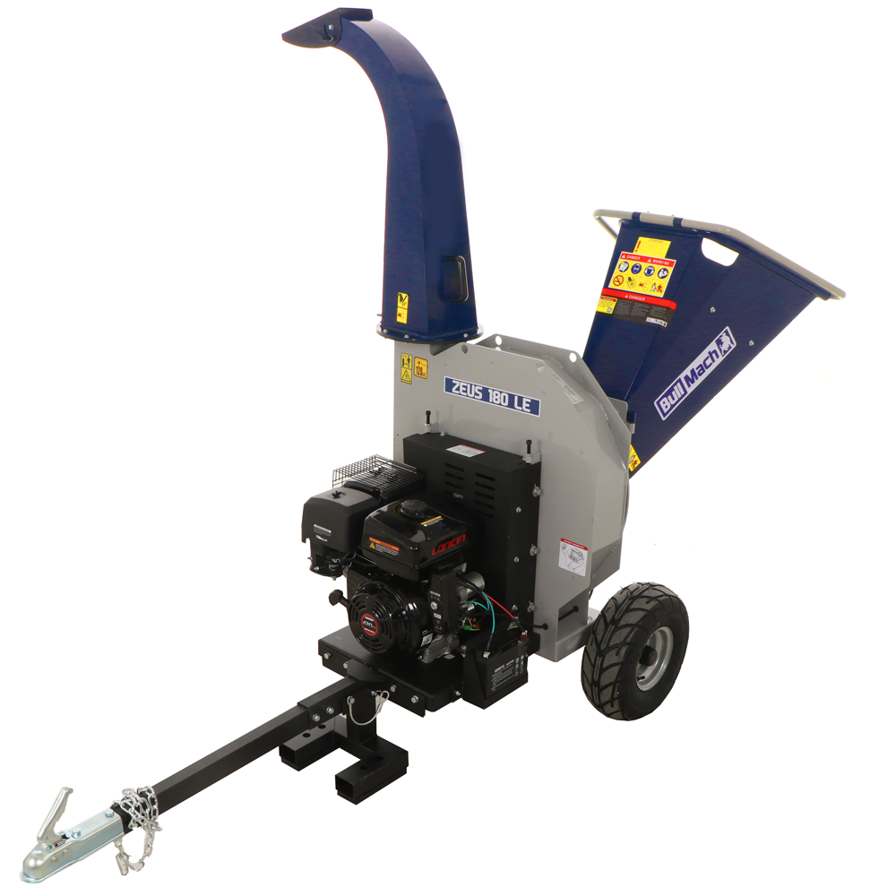 bullmach zeus 180 le broyeur thermique remorquable loncin 420cm3 avec démarrage électrique