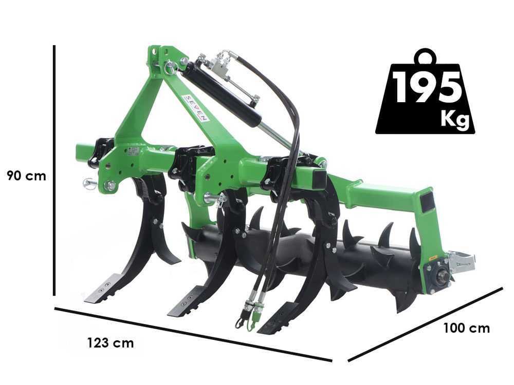 décompacteur agricole seven italy simply à 3 dents 120 cm rouleau hydraulique