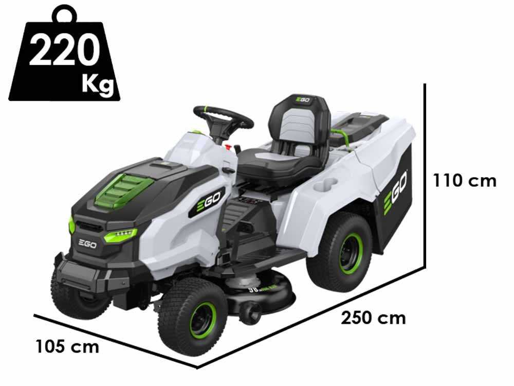 ego tr 3801 e b tondeuse autoportée à batterie avec bac de ramassage 56 v 40 ah