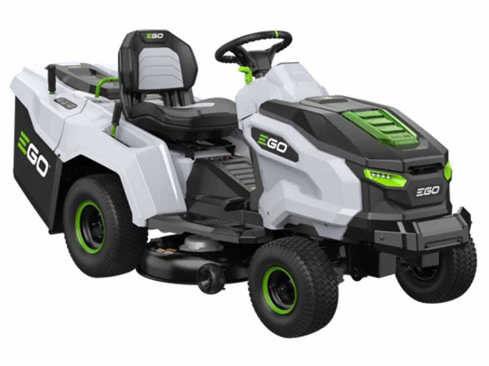 ego tr 3801 e b tracteur tondeuse à batterie avec bac de ramassage 56v 40ah