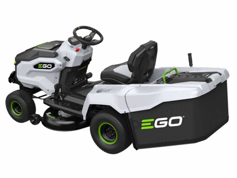 ego tr 3801 e b tracteur tondeuse à batterie avec bac de ramassage 56v 40ah