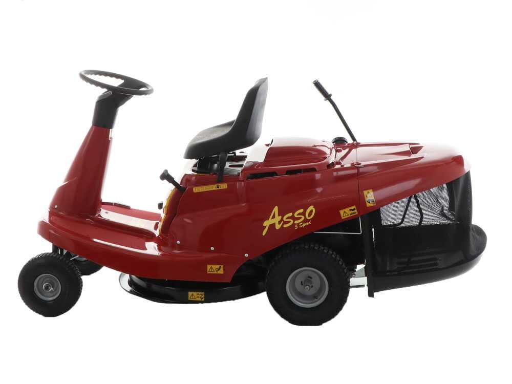 eurosystems asso 67 mini rider tracteur tondeuse rider moteur b&s 21r5 power built 344 cm3 7.7 kw