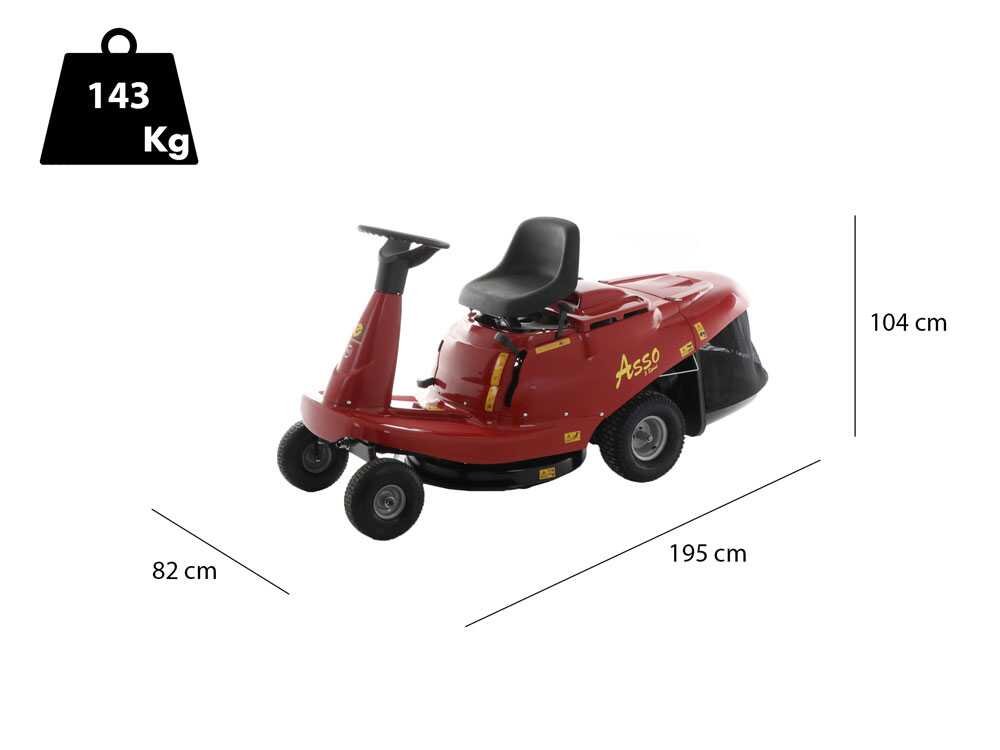 eurosystems asso 67 mini rider tracteur tondeuse rider moteur b&s 21r5 power built 344 cm3 7.7 kw
