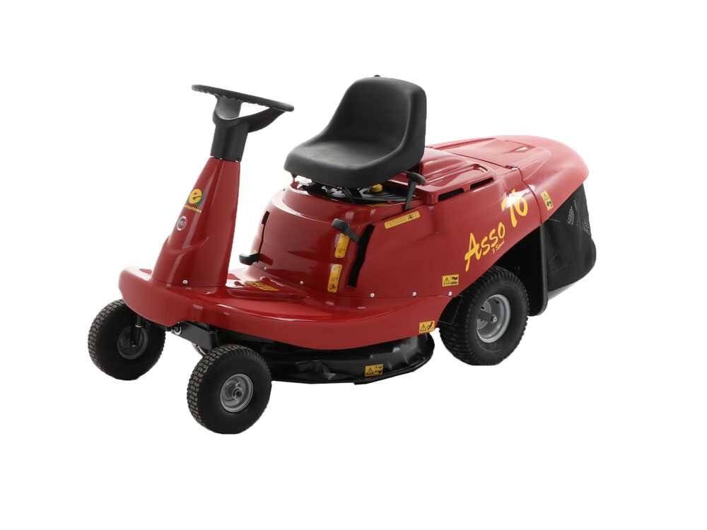 eurosystems asso 76 mini rider tondeuse rider autoportée boîte de vitesse manuelle largeur de coupe 76 cm