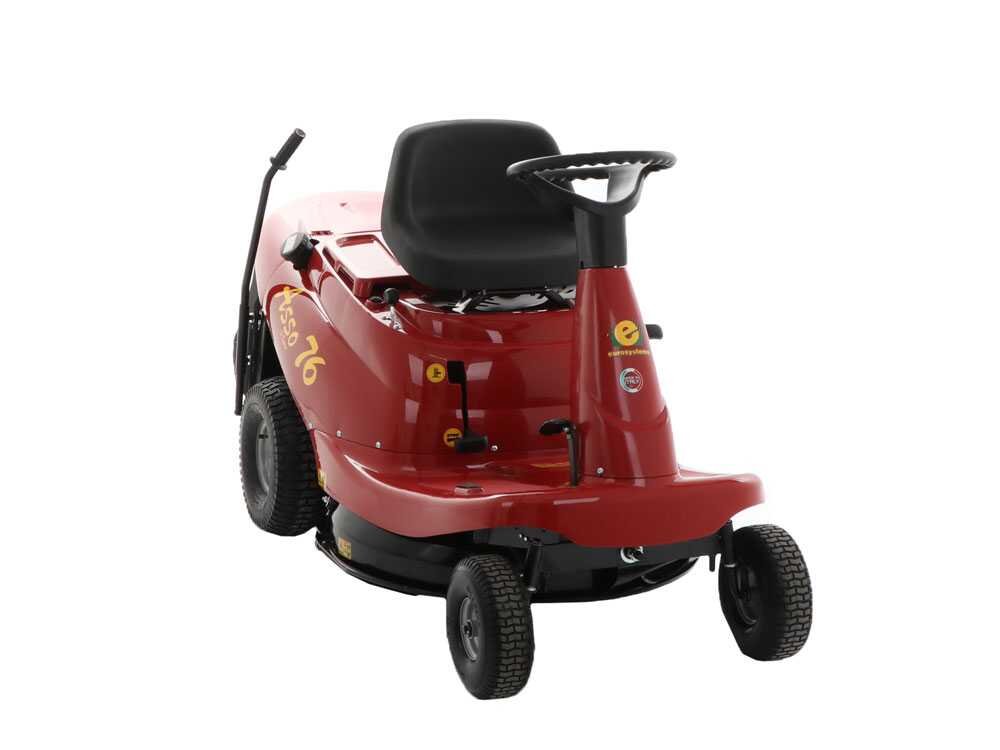 eurosystems asso 76 mini rider tondeuse rider autoportée boîte de vitesse manuelle largeur de coupe 76 cm