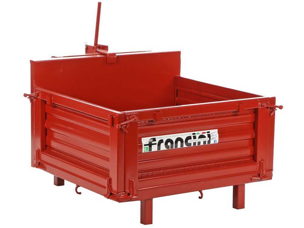 francini p 100 benne de chargement pour tracteur basculante 3 ridelles ouvrables