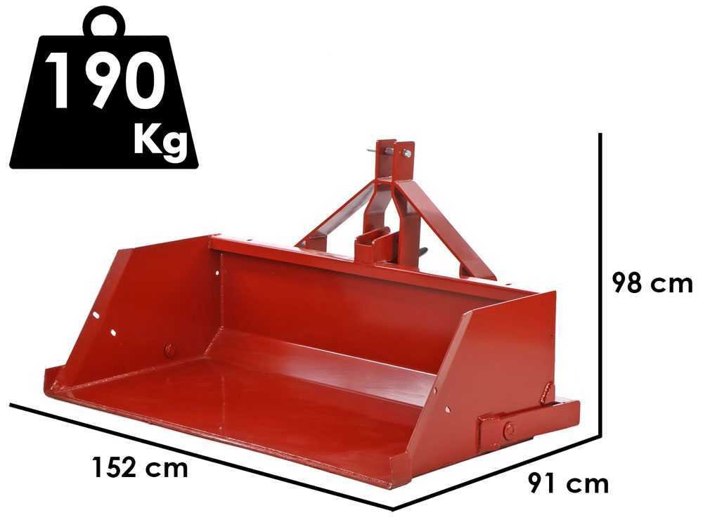 francini pr 150 godet arrière hydraulique pour tracteur de 150 cm capacité de charge 500kg