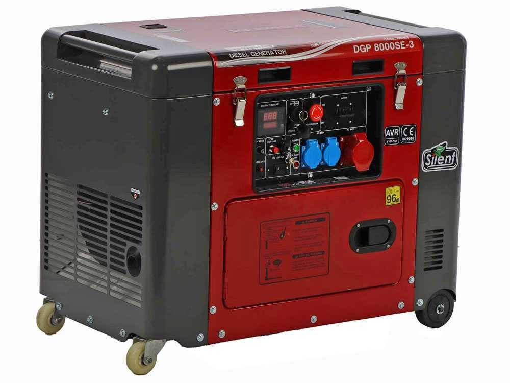 geotech pro dgp8000se 3 groupe électrogène 6 kw triphasé diesel insonorisé dém. électrique