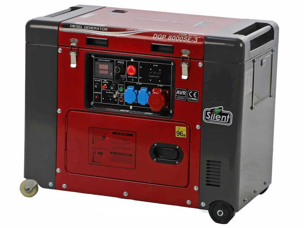 geotech pro dgp8000se 3 groupe électrogène 6 kw triphasé diesel insonorisé dém. électrique