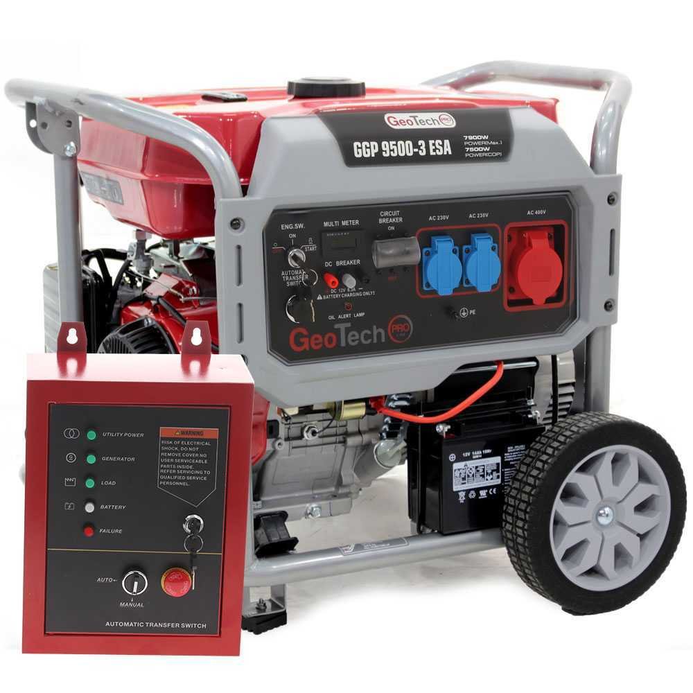 geotech pro ggp 9500 3 esa groupe électrogène sur chariot avec avr dém. électrique 7.8 kw continue 7.5 kw + ats geotech pro ggp 9500 3 esa groupe électrogène sur chariot avec avr dém. électrique 7.8 kw continue 7.5 kw + ats