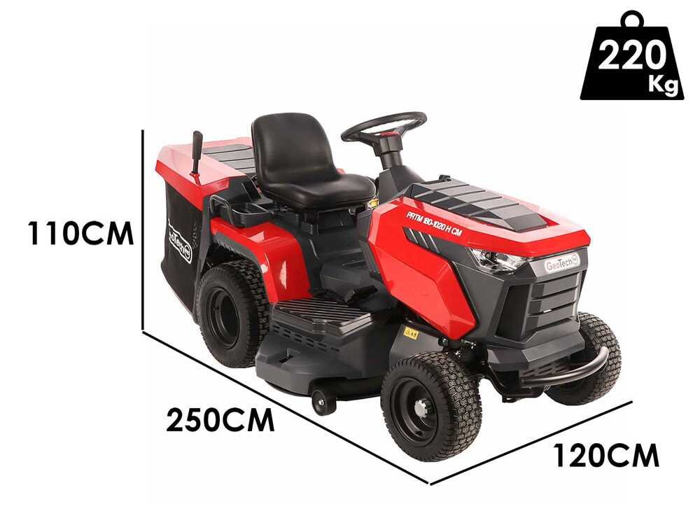 geotech pro prtm 180 1020 h cm tracteur tondeuse transmission hydrostatique bac de ramassage