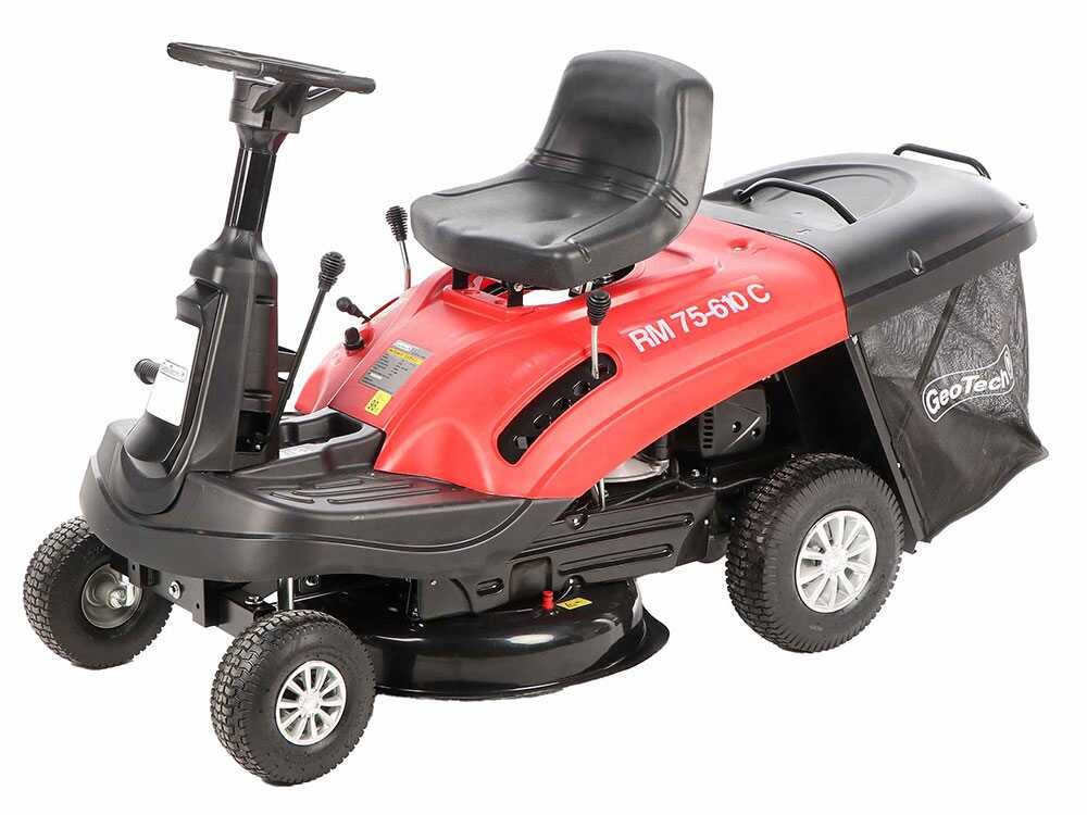 geotech rm 75 610 c tondeuse autoportée mini rider moteur de 224 cm3 démarrage électrique