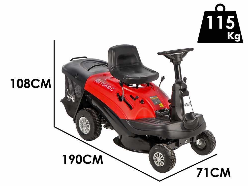 geotech rm 75 610 c tondeuse autoportée mini rider moteur de 224 cm3 démarrage électrique