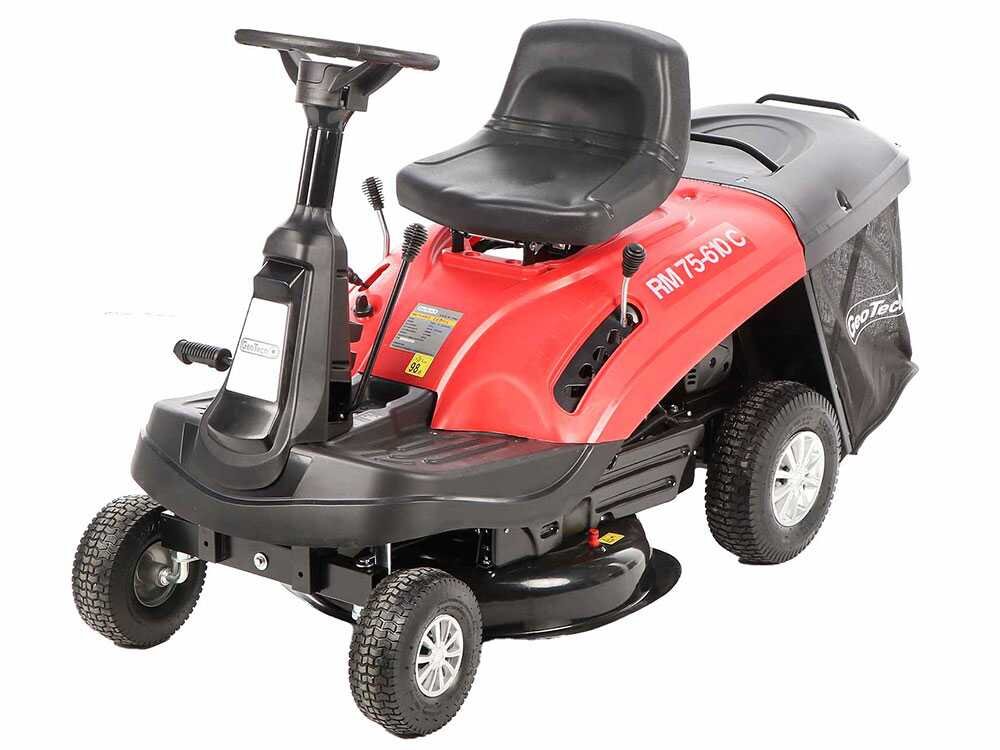 geotech rm 75 610 c tondeuse autoportée mini rider moteur de 224 cm3 démarrage électrique