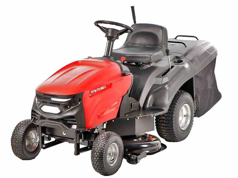 geotech rtm 170 960 c tracteur tondeuse boîte mécanique bac de ramassage