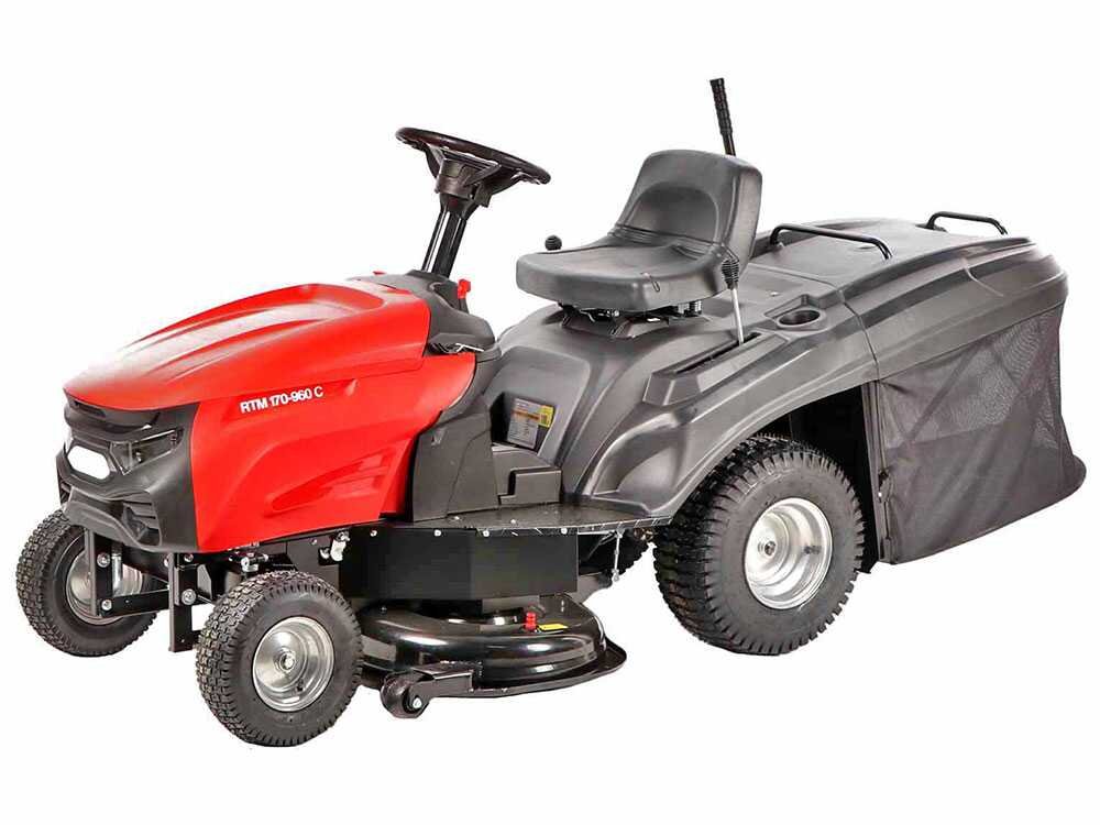 geotech rtm 170 960 c tracteur tondeuse boîte mécanique bac de ramassage