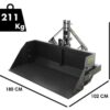 godet arrière pour tracteur blackstone b pal 180 avec lame de 180 cm charge 700kg