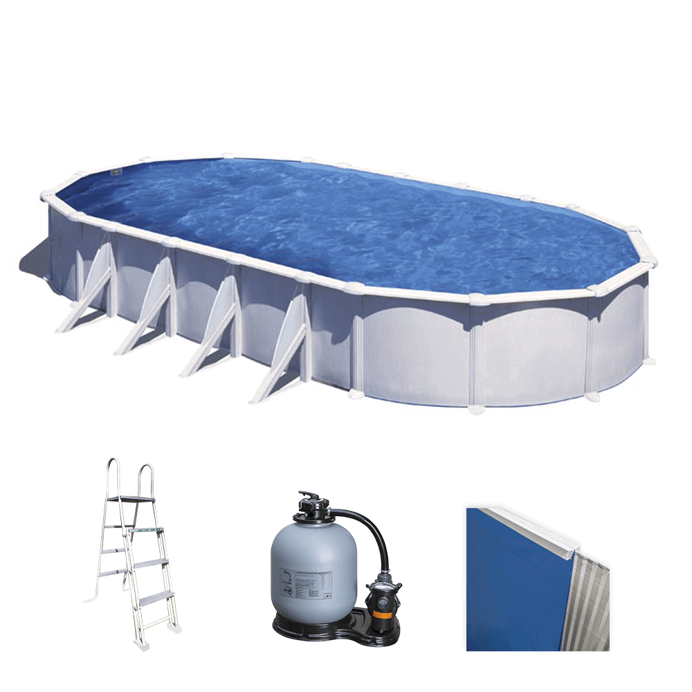 gre atlantis ovale 915 x 470 x 132 cm piscine hors sol en acier