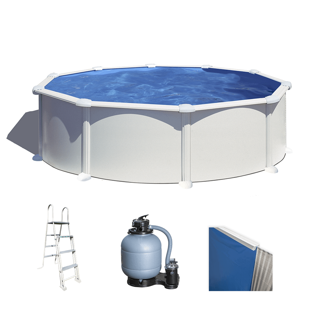 gre atlantis ronde Ø460 x 132cm piscine hors sol en acier gre atlantis ronde Ø460 x 132cm piscine hors sol en acier