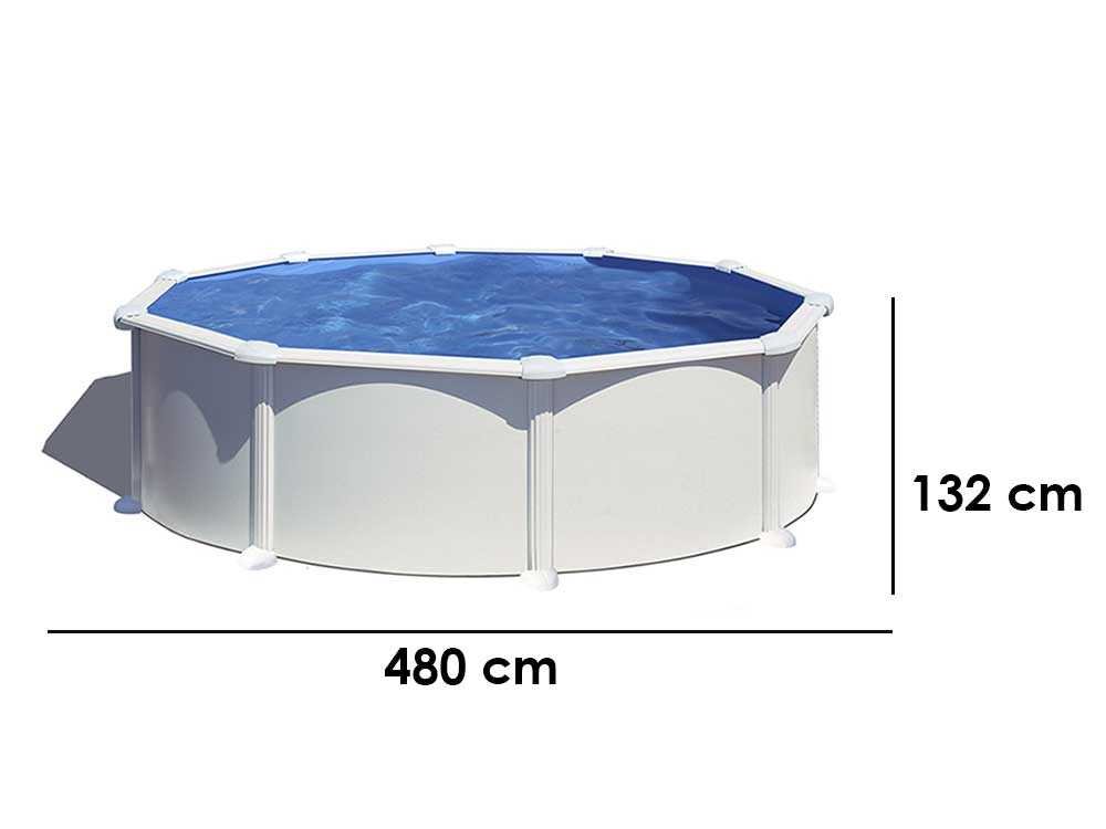 gre atlantis ronde Ø460 x 132cm piscine hors sol en acier