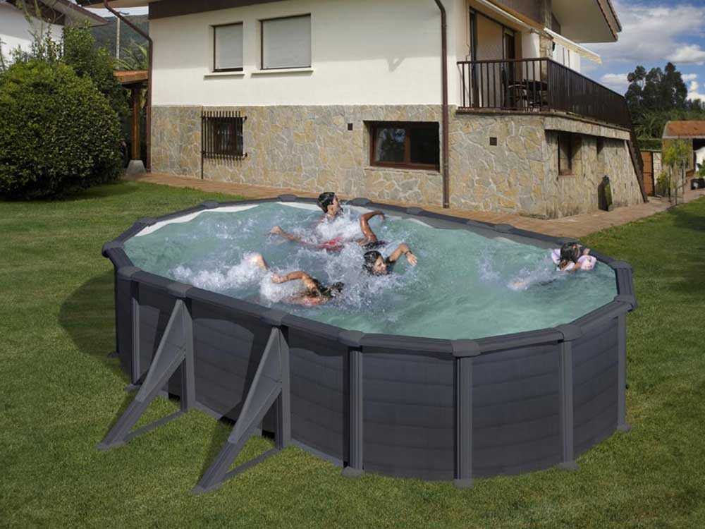gre granada ovale 500x300x132cm piscine hors sol en acier