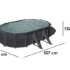 gre granada ovale 500x300x132cm piscine hors sol en acier