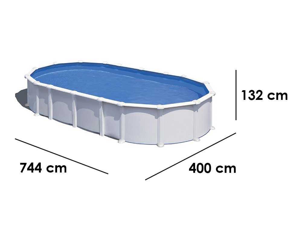 gre haiti ovale 730 x 375 x 132 cm piscine hors sol en acier traverses enterrées - Machines territoires gre haiti ovale 730 x 375 x 132 cm piscine hors sol en acier traverses enterrées