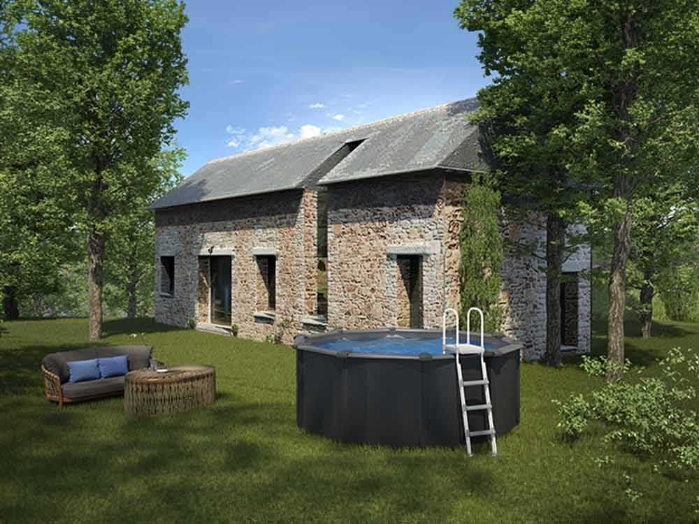 gre kea ronde Ø460 x 120 cm piscine hors sol en acier