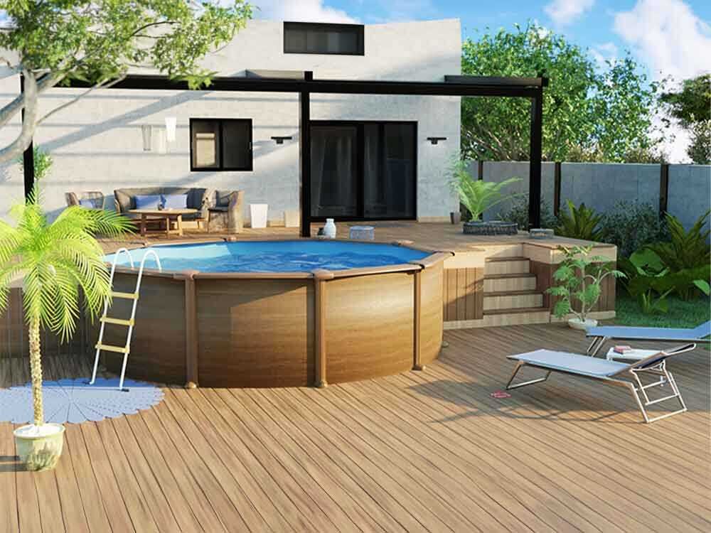 gre pacific ronde Ø300 x 120 cm piscine hors sol en acier - Machines territoires gre pacific ronde Ø300 x 120 cm piscine hors sol en acier