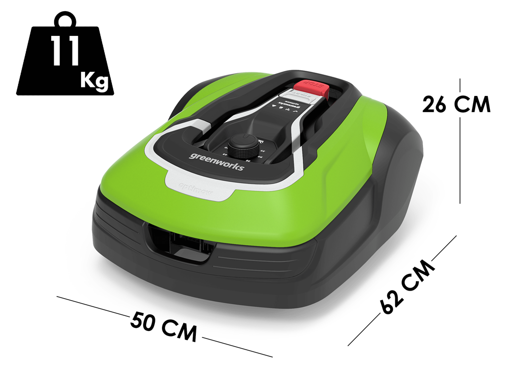 greenworks optimow 10 grl110 robot tondeuse avec câble périphérique
