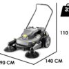 karcher km 70/25 c bp 2sb balayeuse à batterie avec bac de ramassage 36v 5ah
