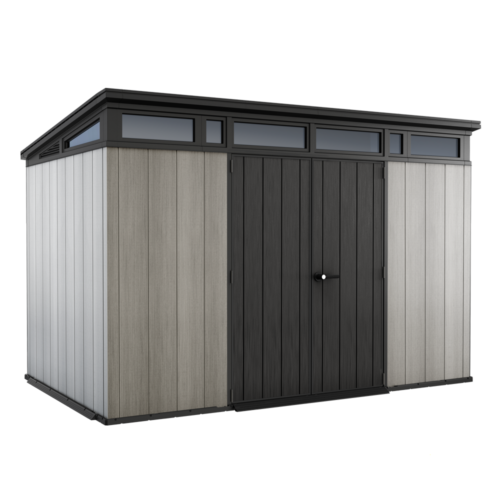 keter artisan gris abri de jardin avec porte à double pans 342x218x226 cm keter artisan gris abri de jardin avec porte à double pans 342x218x226 cm