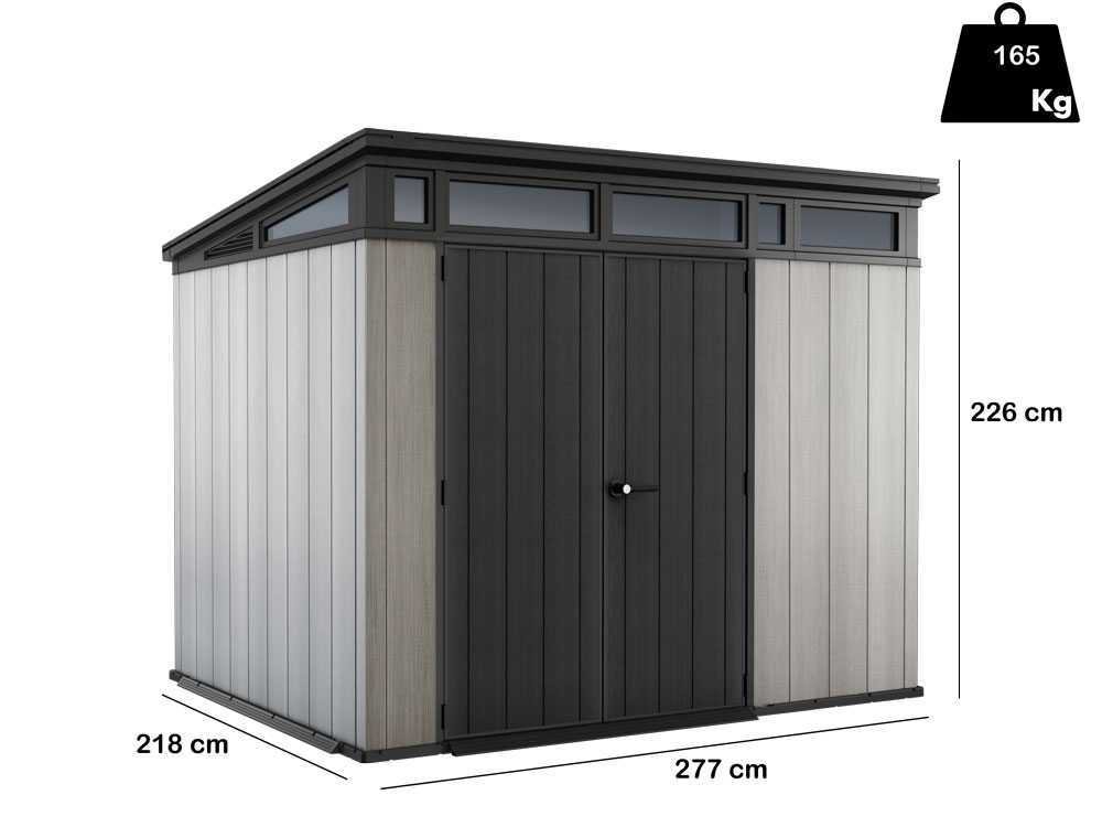 keter artisan gris abri de jardin avec porte double battant 277x218x226 cm keter artisan gris abri de jardin avec porte double battant 277x218x226 cm