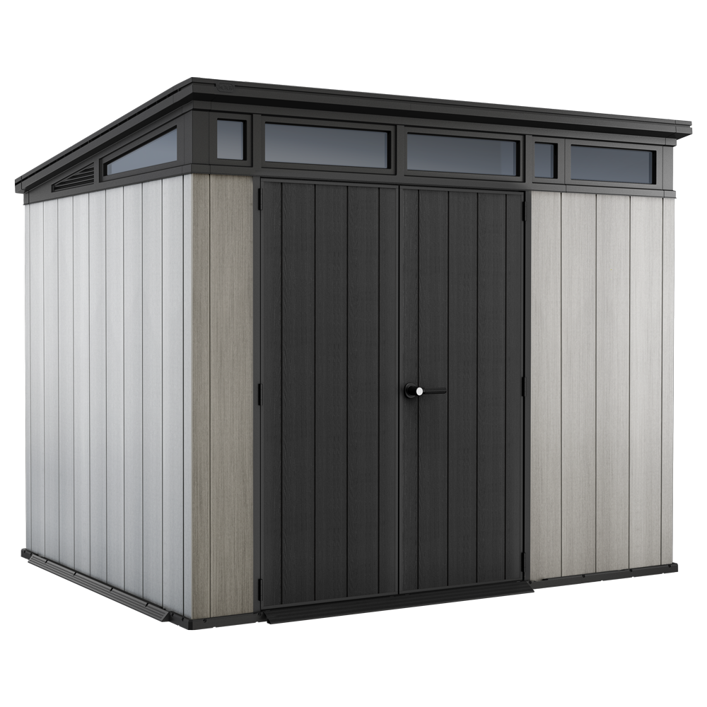 keter artisan gris abri de jardin avec porte double battant 277x218x226 cm keter artisan gris abri de jardin avec porte double battant 277x218x226 cm