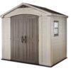 keter factor beige abri de jardin avec fenêtre latérale 256.5x182x243 cm