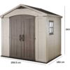 keter factor beige abri de jardin avec fenêtre latérale 256.5x182x243 cm