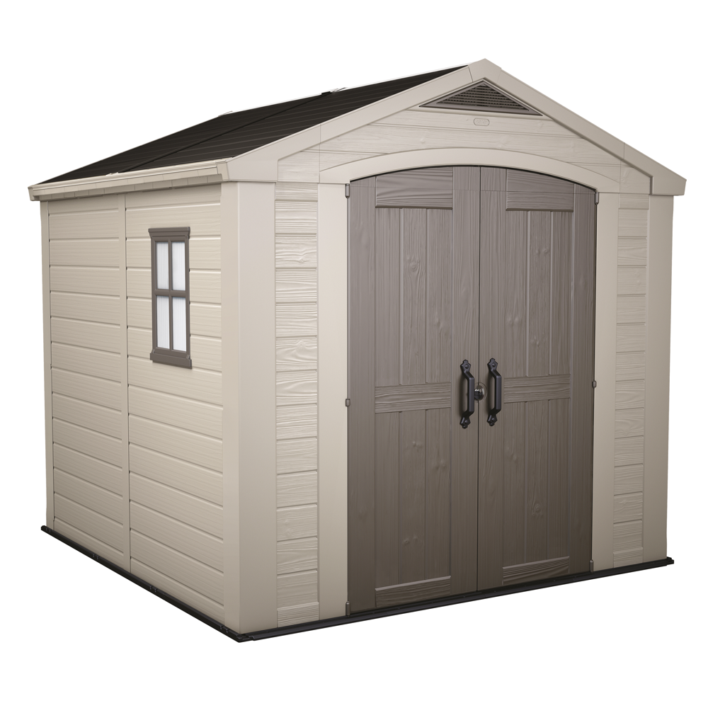 keter factor beige abri de jardin avec fenêtre latérale 256.5x255x243 cm keter factor beige abri de jardin avec fenêtre latérale 256.5x255x243 cm