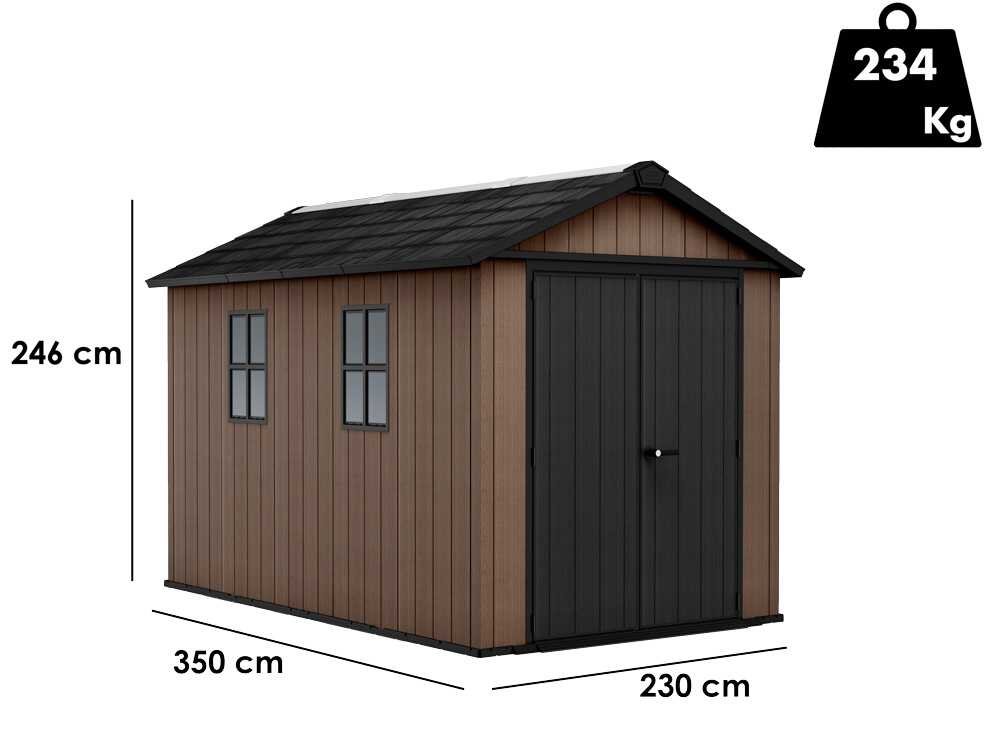 keter newton plus 7511/1175 abri de jardin avec porte à double battant et fenêtres 230 x 350 x 246 cm keter newton plus 7511/1175 abri de jardin avec porte à double battant et fenêtres 230 x 350 x 246 cm