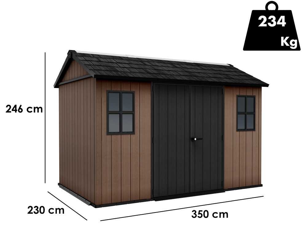 keter newton plus 7511/1175 abri de jardin avec porte à double battant et fenêtres 230 x 350 x 246 cm keter newton plus 7511/1175 abri de jardin avec porte à double battant et fenêtres 230 x 350 x 246 cm