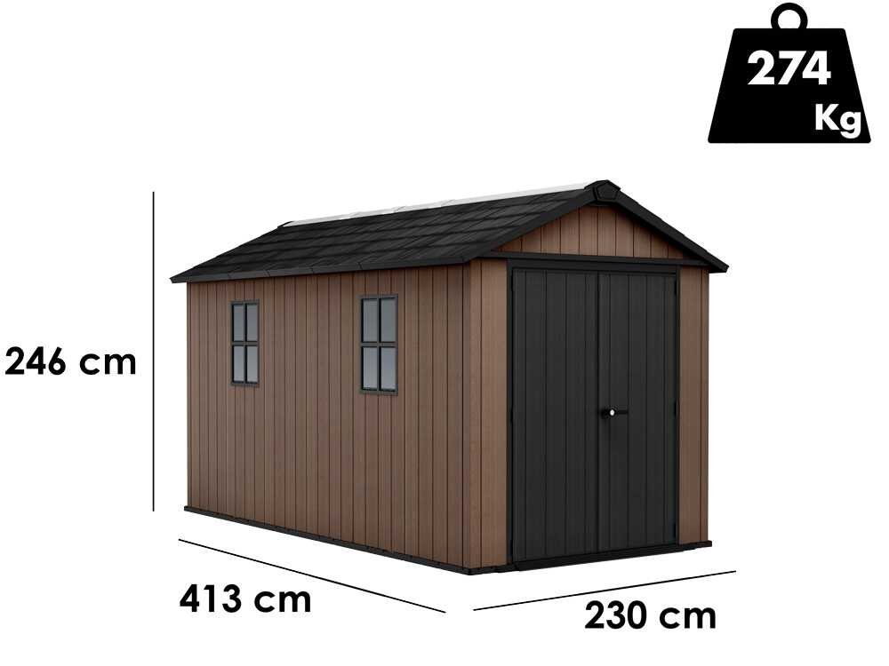 keter newton plus 7513/1375 abri de jardin avec double porte et fenêtres 230 x 413 x 246 cm - Machines territoires keter newton plus 7513/1375 abri de jardin avec double porte et fenêtres 230 x 413 x 246 cm