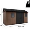 keter newton plus 7513/1375 abri de jardin avec double porte et fenêtres 230 x 413 x 246 cm - Machines territoires keter newton plus 7513/1375 abri de jardin avec double porte et fenêtres 230 x 413 x 246 cm