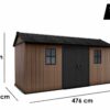 keter newton plus 7515/1575 abri de jardin avec porte à double battant et fenêtres 230 x 476 x 246 cm - Machines territoires keter newton plus 7515/1575 abri de jardin avec porte à double battant et fenêtres 230 x 476 x 246 cm