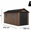 keter newton plus 7515/1575 abri de jardin avec porte à double battant et fenêtres 230 x 476 x 246 cm - Machines territoires keter newton plus 7515/1575 abri de jardin avec porte à double battant et fenêtres 230 x 476 x 246 cm
