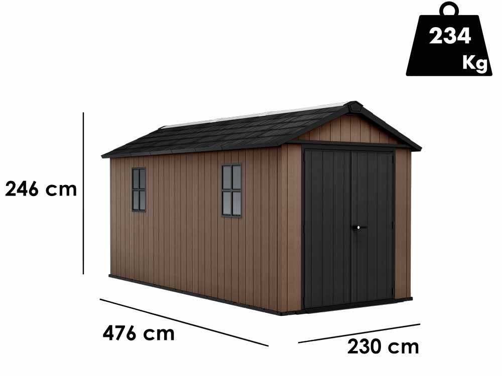 keter newton plus 7515/1575 abri de jardin avec porte à double battant et fenêtres 230 x 476 x 246 cm - Machines territoires keter newton plus 7515/1575 abri de jardin avec porte à double battant et fenêtres 230 x 476 x 246 cm
