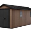 keter newton plus 7517/1775 abri de jardin avec porte à double battant et fenêtres 230 x 539 x 246 cm
