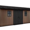 keter newton plus 7517/1775 abri de jardin avec porte à double battant et fenêtres 230 x 539 x 246 cm