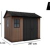 keter newton plus 759/975 abri de jardin avec porte à double battant et fenêtres 230 x 287 x 246 cm - Machines territoires keter newton plus 759/975 abri de jardin avec porte à double battant et fenêtres 230 x 287 x 246 cm