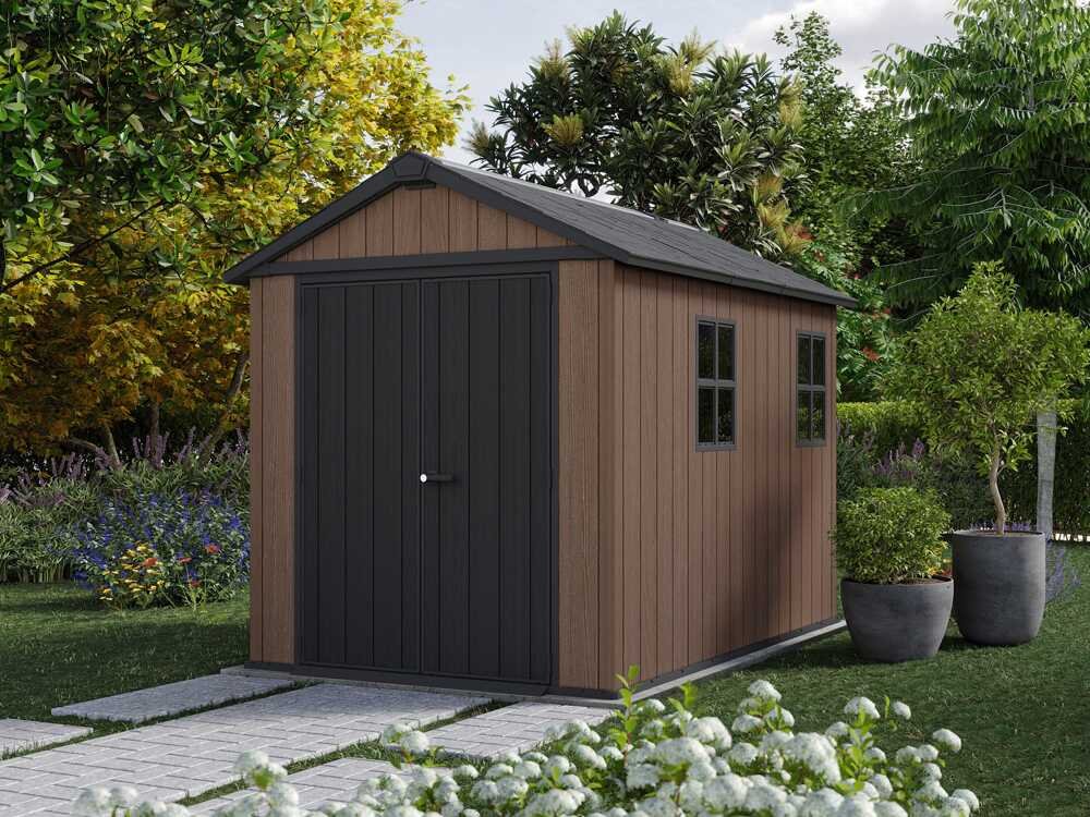keter newton plus 759/975 abri de jardin avec porte à double battant et fenêtres 230 x 287 x 246 cm - Machines territoires keter newton plus 759/975 abri de jardin avec porte à double battant et fenêtres 230 x 287 x 246 cm